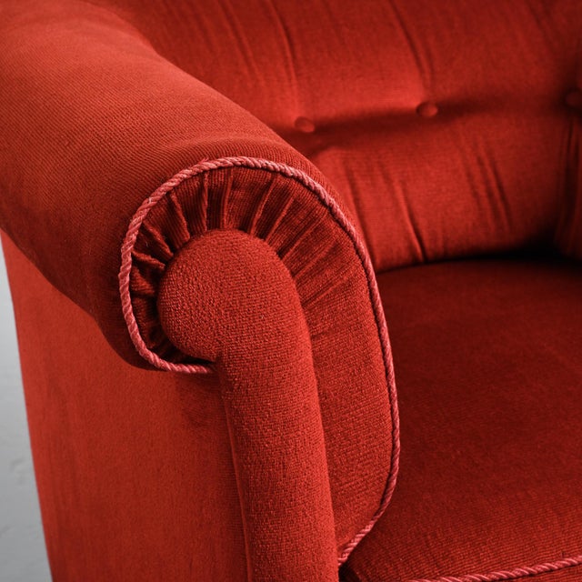 Art Deco Red Velvet Armchairs, France, 1920s, Set of 2 For Sale - Image 13 of 16