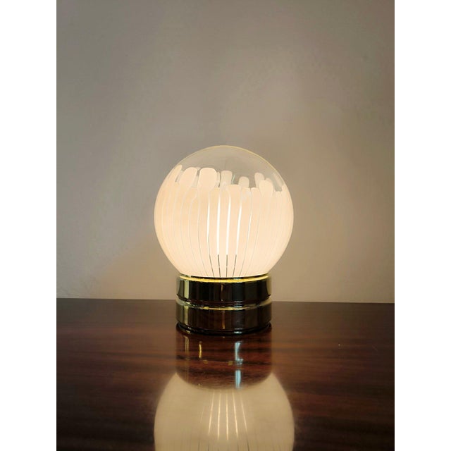 Ludovico Diaz De Santillana & Mario Ticcò Come on Table lamp Anemone model Murano blown glass Inclusions of reed milk...