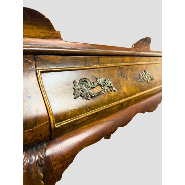 1970s Italian Wood Burl Wood Tea Table One Drawer For Sale - Image 12 of 16