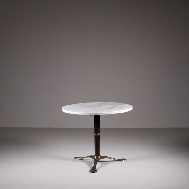 Mid-Century Modern Marble and Brass Coffee Table, 1950 For Sale - Image 3 of 11