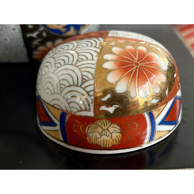 Orange Vintage Porcelain Lidded Ginger Jar For Sale - Image 8 of 8