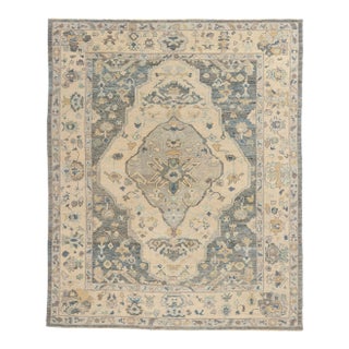 Vintage Modern Turkish Oushak Rug - 08'04 X 10'01 For Sale