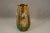 Paint Antique Handcrafted Bohemian Art Glass Green Glass & Gold Gilt Vase With Enamel Flowers For Sale - Image 7 of 11