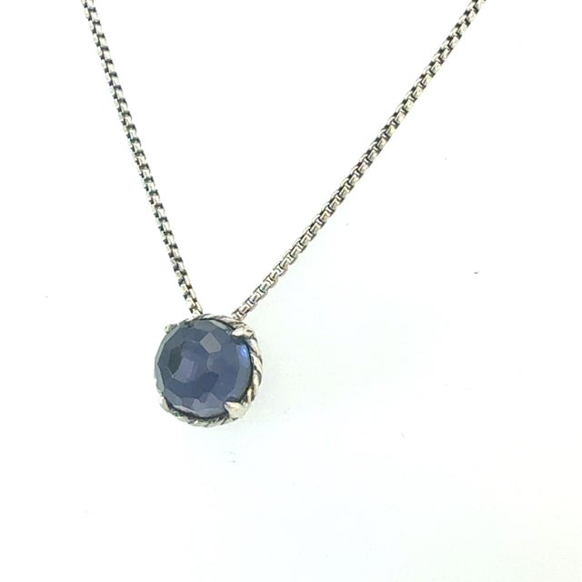 1990s David Yurman Amethyst Pendant Necklace 17" Sterling Silver Estate Dy686 For Sale In New York - Image 6 of 7