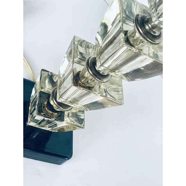 Vintage Mid-Century Modern ‘Karl Springer Style’ Lucite Stacked Blocks Hollywood Regency Table Lamp For Sale - Image 10 of 12