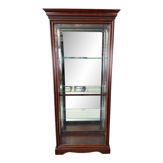 Philip Reinisch Curio Cabinet With Etched Glass Front For Sale