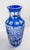 We are selling this decorative 20th century cameo glass vase. This probably mid to late 20th century vase has vibrant blue...