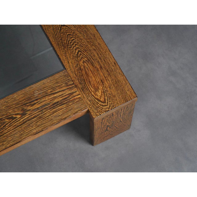 Wood Modernist Wenge and Glass Coffee Table, Netherlands, 1970s For Sale - Image 7 of 8