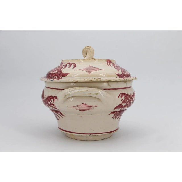 Rustic European 19th Century Portuguese Earthenware Small Covered Tureen For Sale - Image 3 of 12