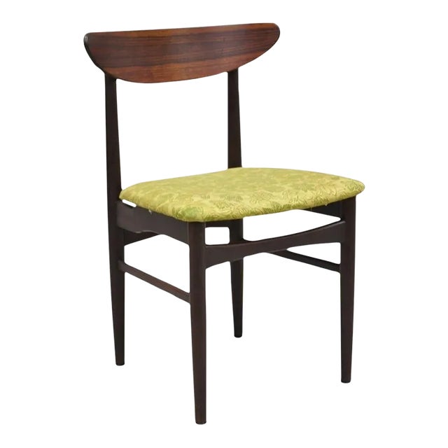 Dyrlund Rosewood Mid Century Danish Modern Curved Back Dining Side Chair For Sale