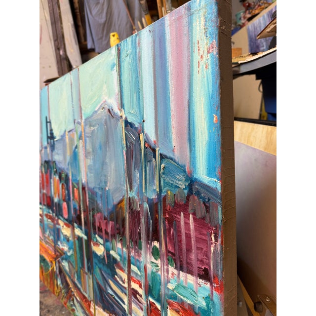 Abstract Expressionist Landscape Mt Tam From Berkeley Marina. Hartman For Sale - Image 3 of 5