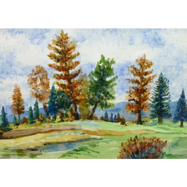 Alfred Siegris, Vintage Watercolor Landscape - Argau For Sale