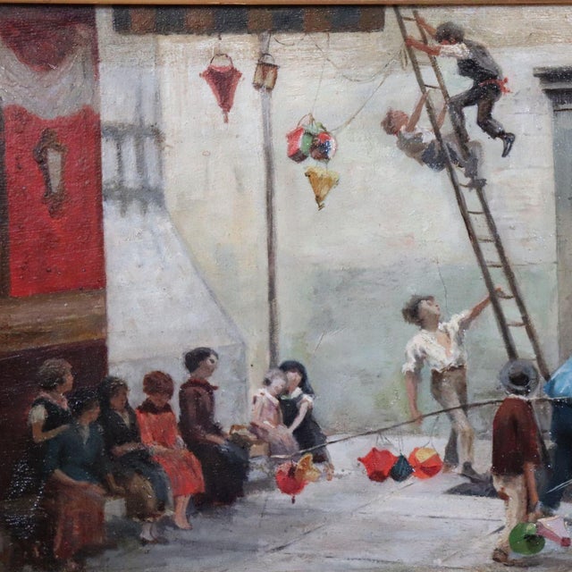 Children Playing, Oil Painting on Canvas, 19th Century, Framed For Sale - Image 7 of 16