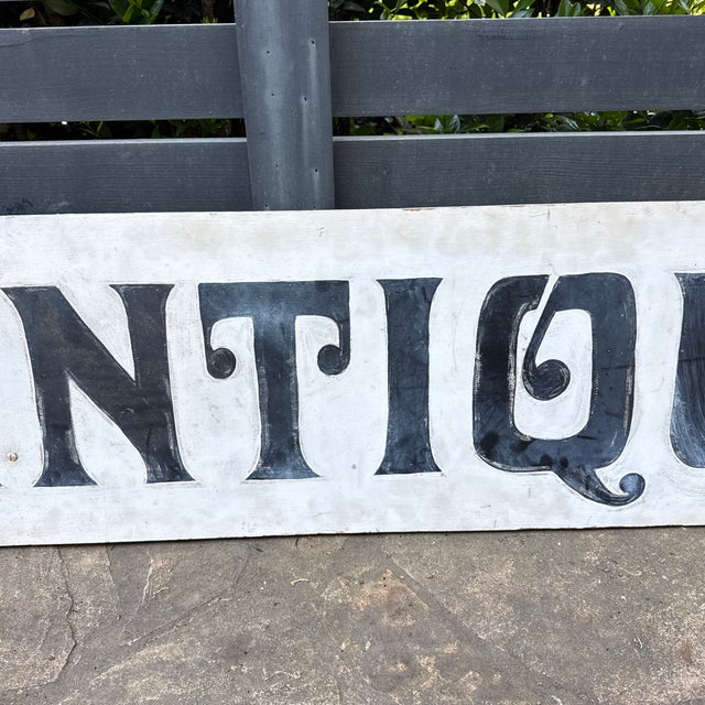 Vintage “Antique” Store Display Sign For Sale - Image 4 of 11