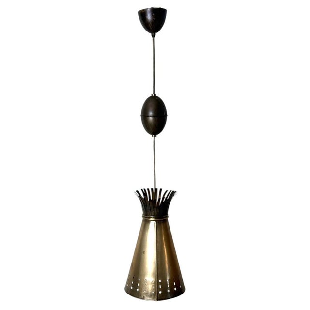 Scandinavian Brass Diablo Pendant Light, 1950s For Sale - Image 16 of 16