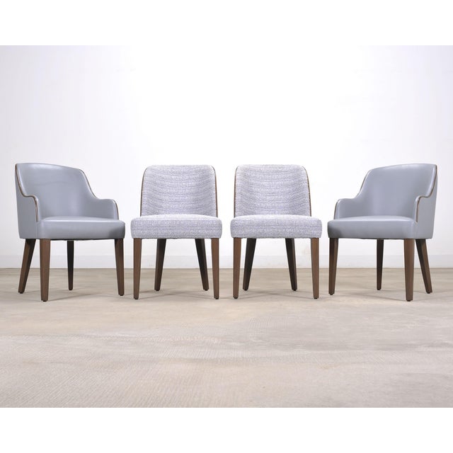 A. Rudin Set of Six A. Rudin No. 807 Walnut Bouclé Gondola Dining Chairs For Sale - Image 4 of 18