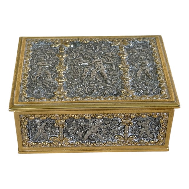 Antique Erhard & Sohne Jewelry Trinket Box Gold Silver For Sale