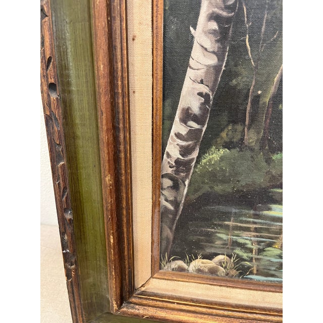Figurative 1976 Betty Schmidt Original Oil Painting Titled the Stream For Sale - Image 3 of 7