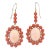 Late 20th Century Orange and Pink Angel Skin Coral Dangling Drop Gold Earrings - 2 Pieces For Sale