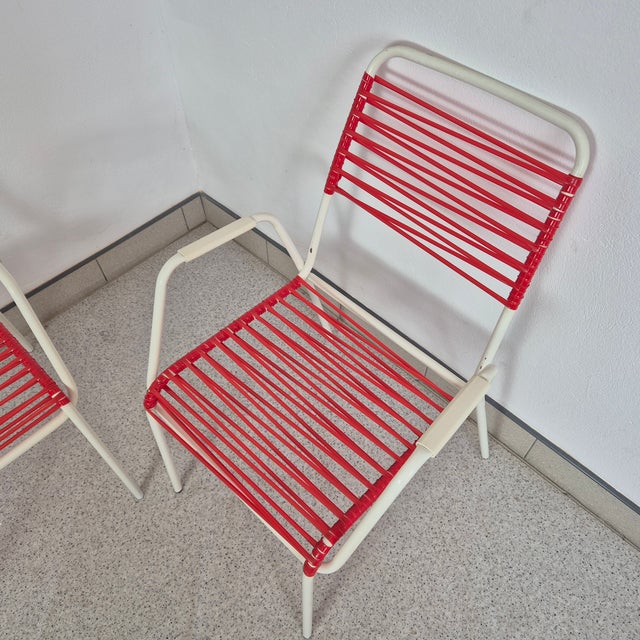 1970s Mid-Century Modern Red Spaghetti Armchair from Mauser, 1970s For Sale - Image 5 of 8