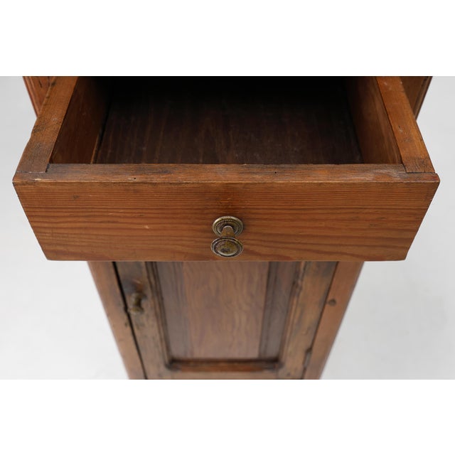 Antique French Nightstand in Pine Wood, 19th Century For Sale - Image 6 of 11