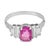 Contemporary Vintage Pink Sapphire Diamond Platinum Ring, Size 5.5 For Sale - Image 3 of 7