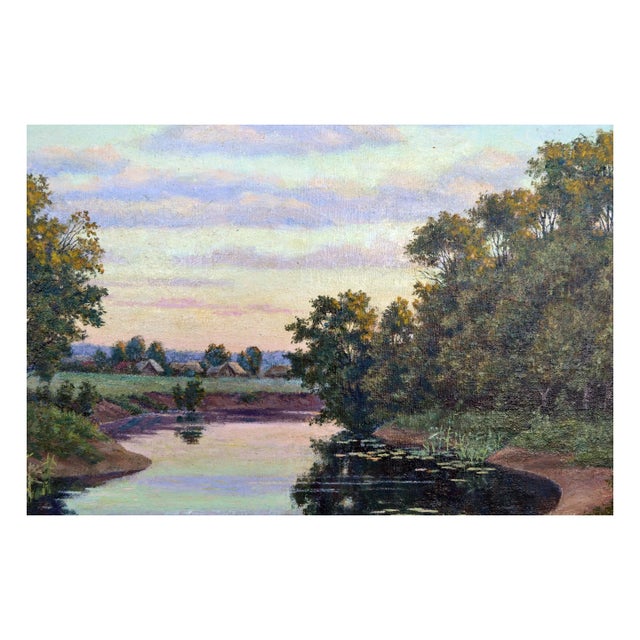 Realism A Quiet Landscape After Antanas Žmuidzinavičius For Sale - Image 3 of 6