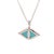 Mid 20th Century Diamond Turquoise Sapphire 18k White Gold Evil Eye Pendant Necklace For Sale - Image 4 of 8