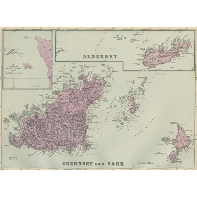 Channel Islands Map by George W. Bacon, London, United Kingdom, 1885 For Sale - Image 3 of 9