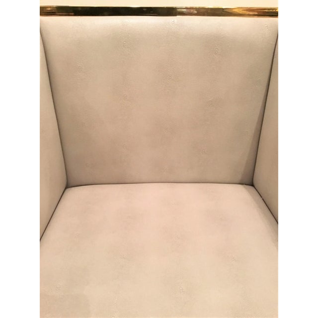 2010s Worlds Away Off-White Faux Shagreen Annabelle Arm Chair For Sale - Image 5 of 7