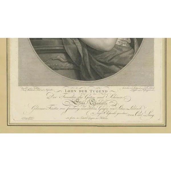 Black After Tischbein, Allegorical Portrait Dedicated to Elise Charlotte, 1790, Print For Sale - Image 8 of 10