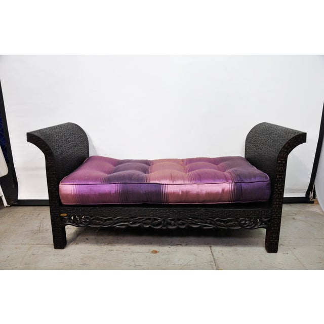 Carved Wood Moroccan Daybed With Cushion Chairish