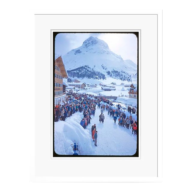A Street Scene in the Snow 1955 by Toni Frissell Framed C Print For Sale