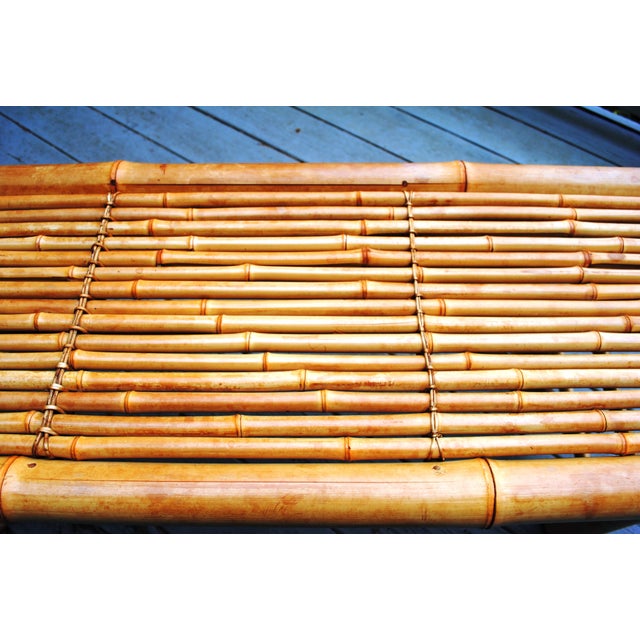 Vintage Bamboo Folding Bench For Sale - Image 4 of 7
