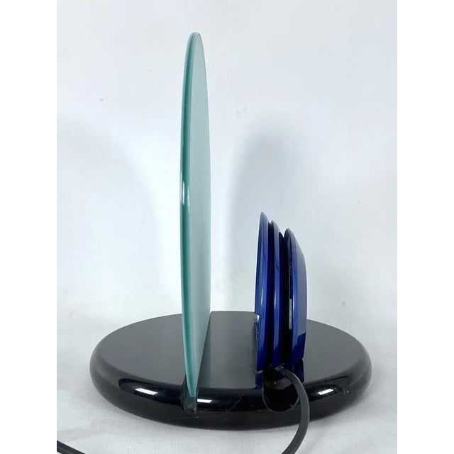 1980s Mid-Century Gong Table Lamp in Marble and Glass by Bruno Gecchelin for Skipper, Italy, 1981 For Sale - Image 5 of 11