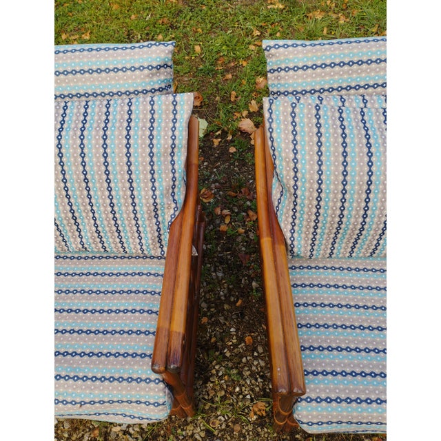 Vintage Rattan Armchairs with Quilted Seats, Set of 2 For Sale - Image 16 of 18
