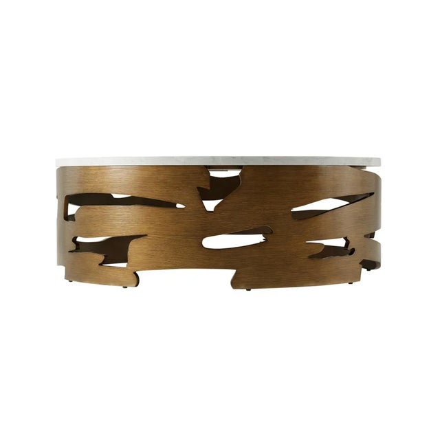 2020s Organic Modern Marble Top Coffee Table For Sale - Image 5 of 6