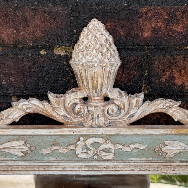 Gustavian (Swedish) Mid 20th Century Swedish Gustavian Style Trumeau Wall Mirror With Laurel Swags - Newly Painted For Sale - Image 3 of 18