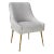 Beatrix Pleated Light Grey Velvet Side Chair with Gold Legs For Sale