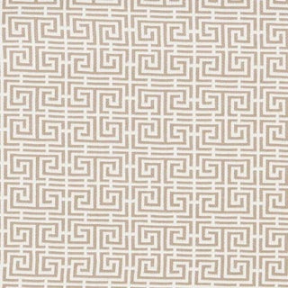 Schumacher Chinois Fret Fabric in Natural / Ivory For Sale