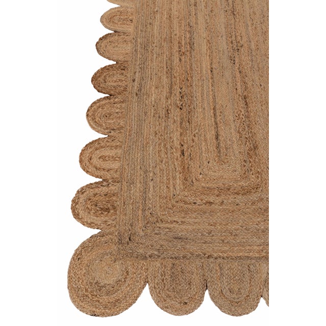 Sizes- 3'x12' Runner Hand Made Natural Jute Fiber Scallop Rug. Available in Multiple Colors and Sizes. See additional...