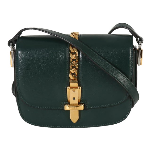 Dark Green Calfskin Mini Sylvie 1969 Bag For Sale