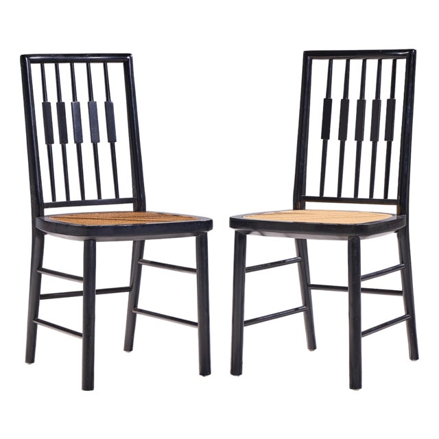 Michael Taylor for Baker Mid Century Dining Chairs - Pair For Sale