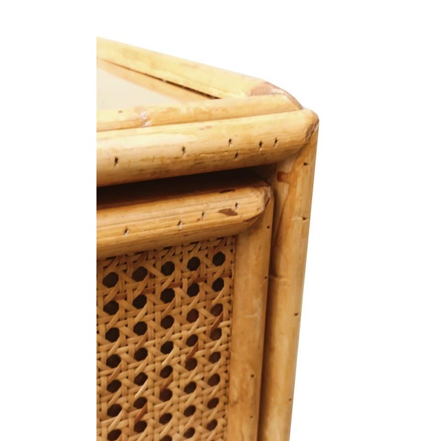 Rattan and Brass Chest of Drawers from Dal Vera, Italy, 1970s For Sale - Image 9 of 11