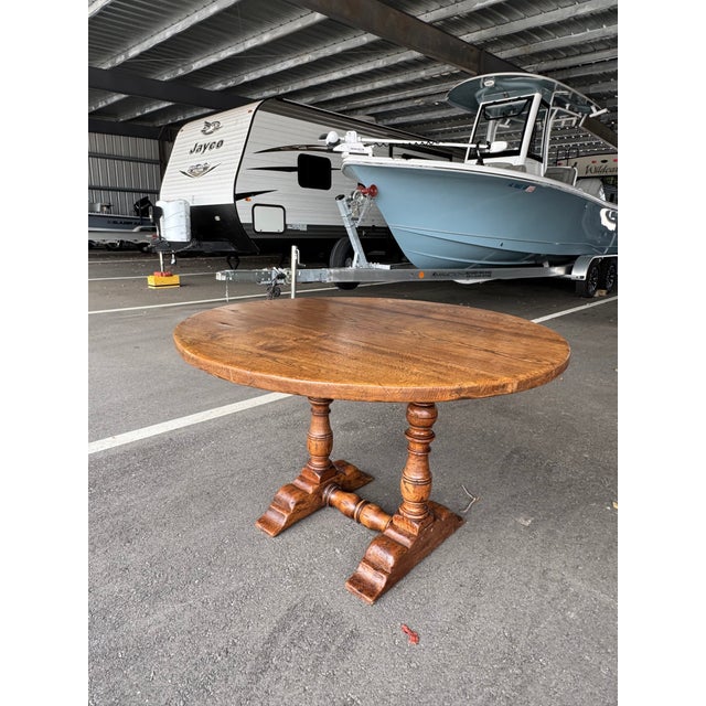 Late 19th Century Antique 47'' Round French Dining Table For Sale - Image 5 of 12