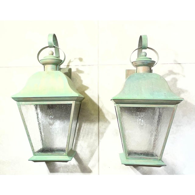 1970s Pair of Vintage Solid Brass Lanterns - Timeless Elegance for Your Home For Sale - Image 5 of 18
