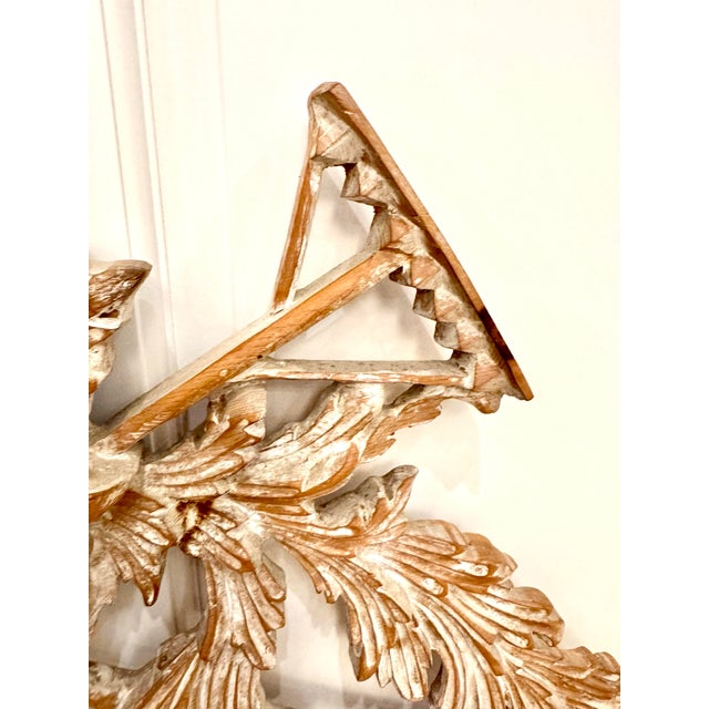 Labarge Vintage Italian LaBarge Louis XVI Style Pickled Pine Wall Mirror For Sale - Image 4 of 9
