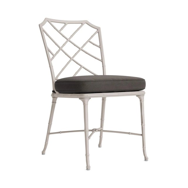 Brown Jordan Calcutta Side Chair, Dove frame with Fusion Charcoal fabric For Sale - Image 12 of 12