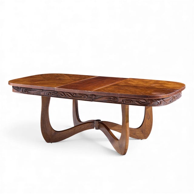 Witco Style Pulaski Oceanic Mid Century Dining Table With 2 Leaves For Sale - Image 11 of 13