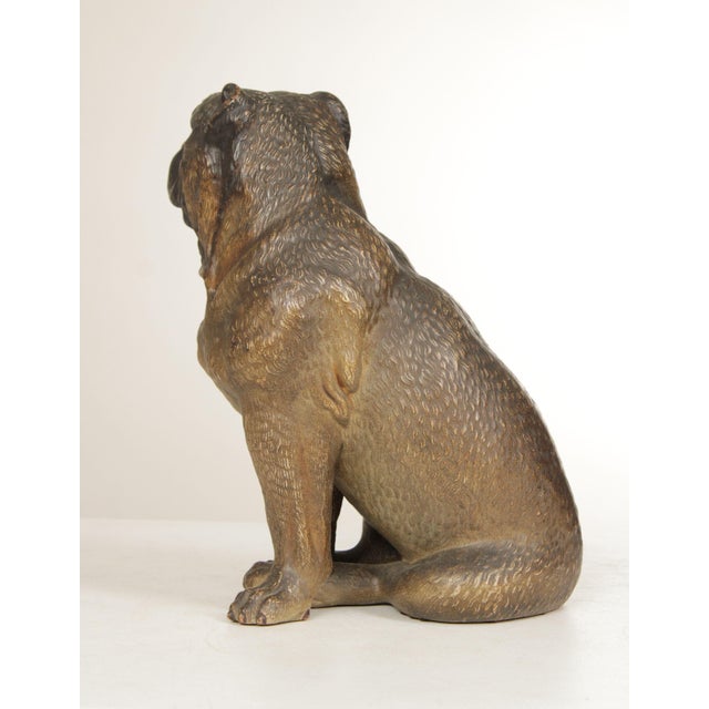 TERRA COTTA SITTING PUG DOG STATUE ATTRIBUTED TO GOLDSCHEIDER For Sale In Philadelphia - Image 6 of 12